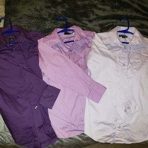 Kids, 3 shades of purple button up shirts bundle